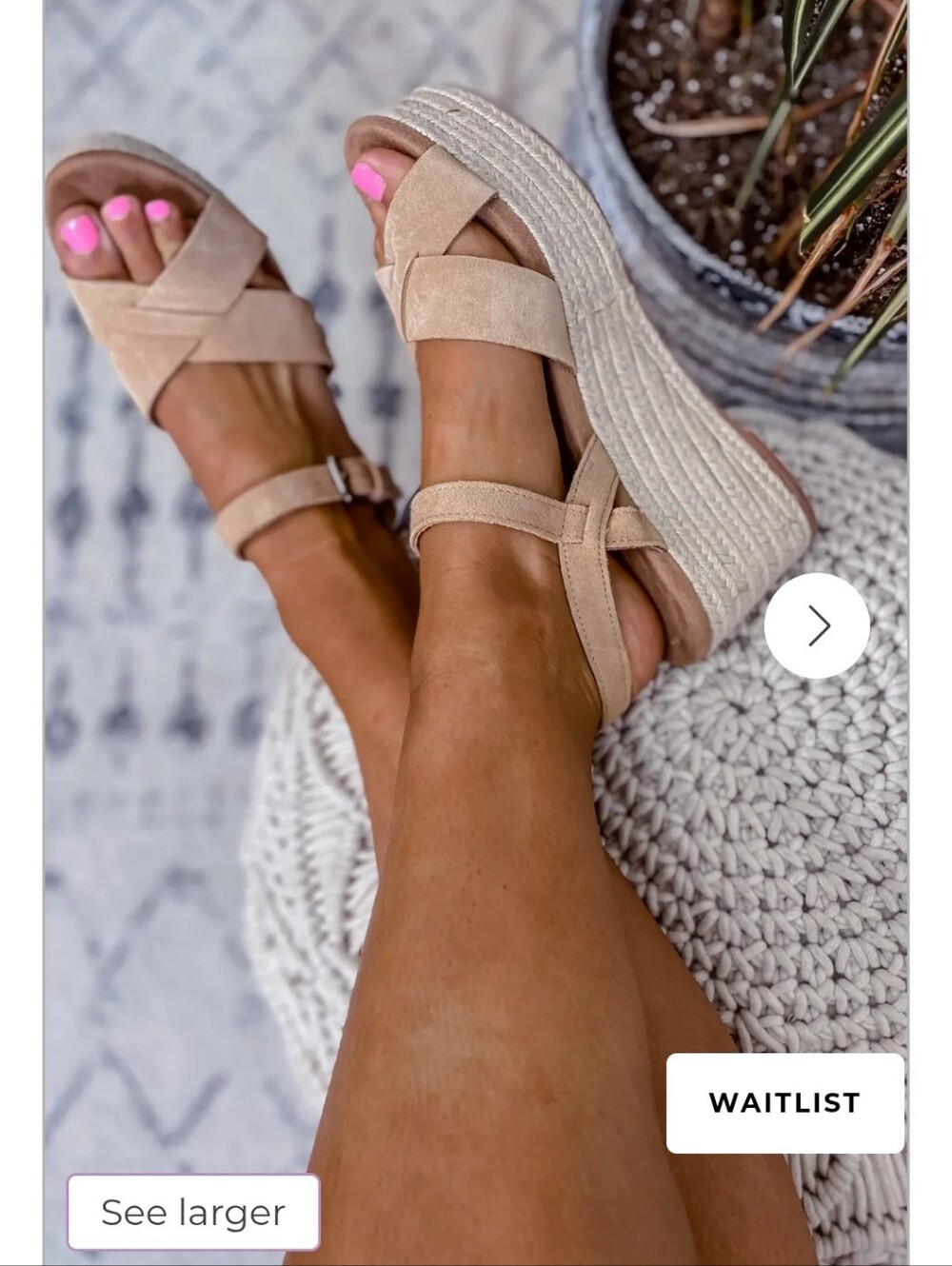 TOMS Beige Espadrille Platform Sandals - Women